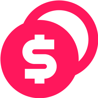 A red dollar sign with green background