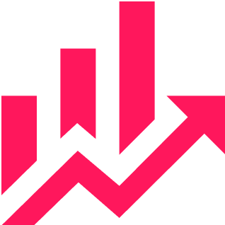 A green background with red arrows and a white arrow.